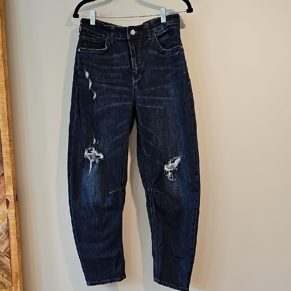 Anthropologie Pilcro Size 28 Distressed Barrel Jeans